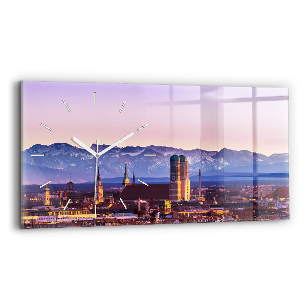 Reloj de cristal horizontal Alpes Alemanes Munich
