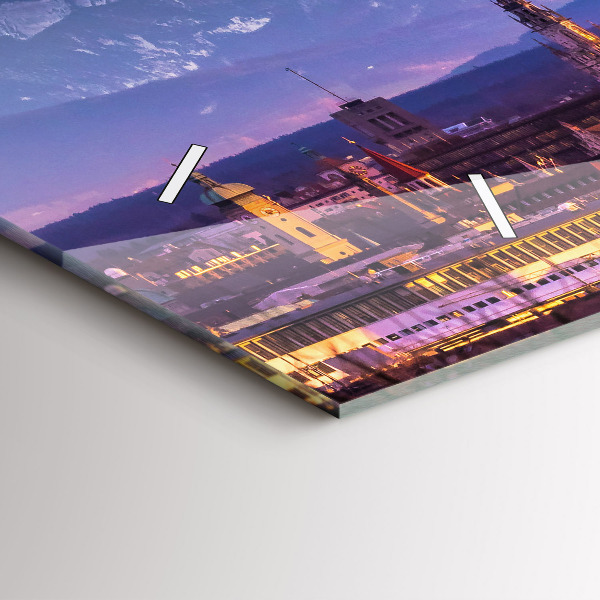 Reloj de cristal horizontal Alpes Alemanes Munich