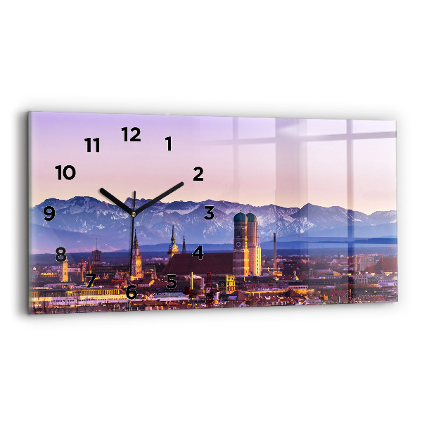 Reloj de cristal horizontal Alpes Alemanes Munich