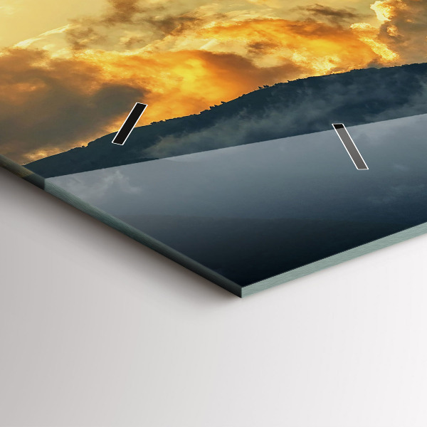 Reloj de cristal horizontal Vuelo en globo en las nubes