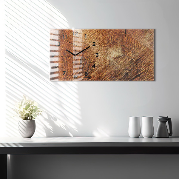 Reloj de cristal horizontal Viejo tronco de árbol