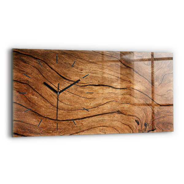 Reloj de cristal horizontal Madera vieja