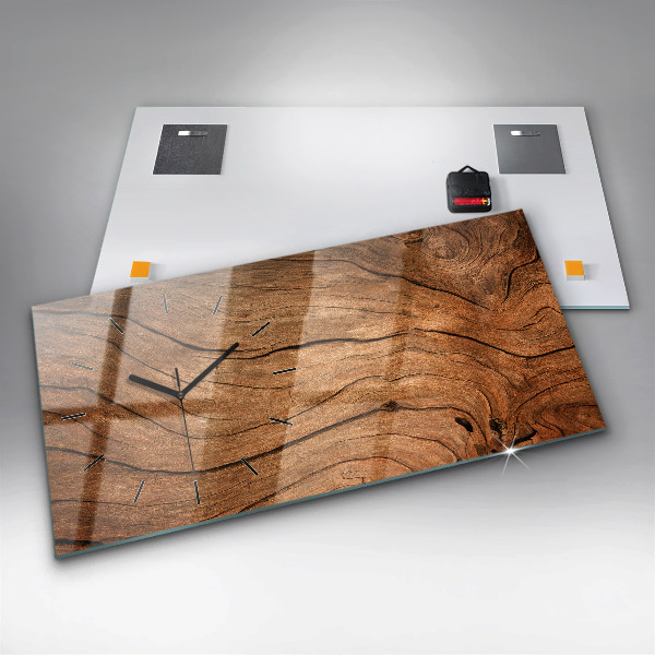 Reloj de cristal horizontal Madera vieja