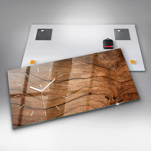 Reloj de cristal horizontal Madera vieja