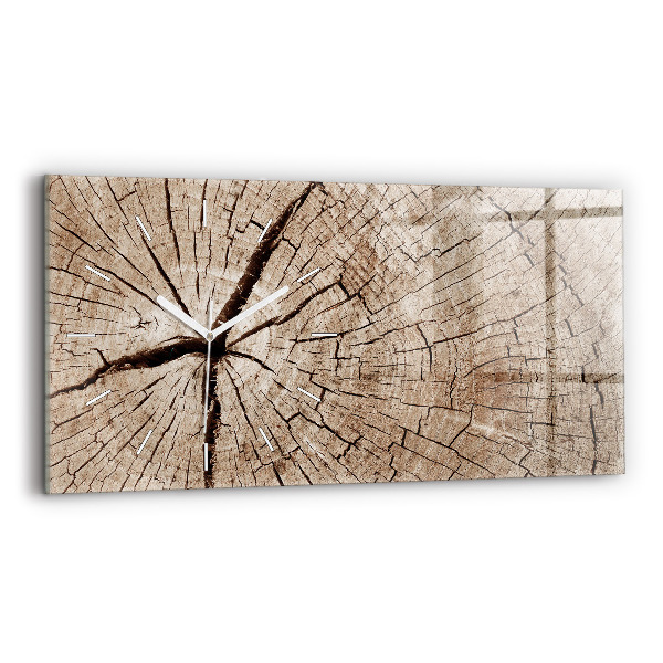 Reloj de cristal horizontal Viejo tronco de madera