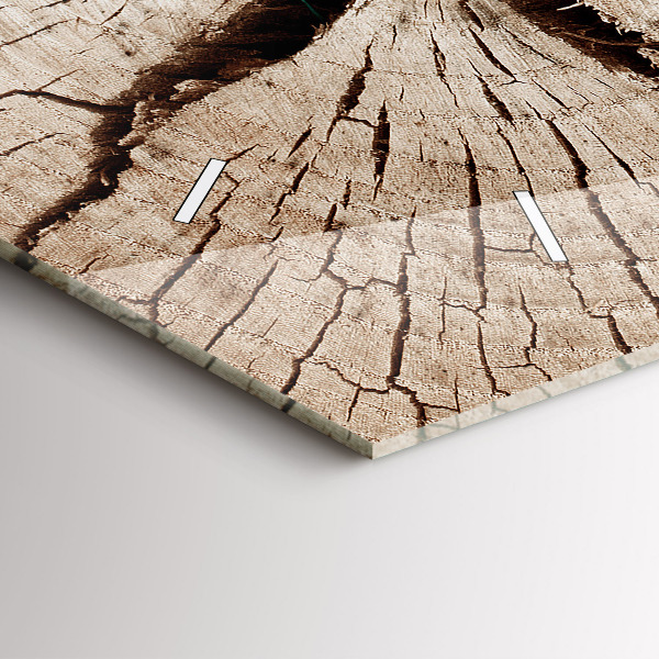 Reloj de cristal horizontal Viejo tronco de madera