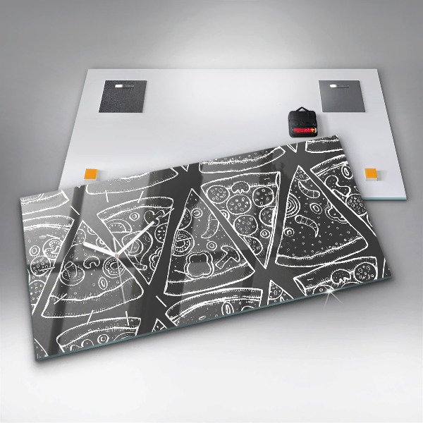 Reloj horizontal Pizza pintada