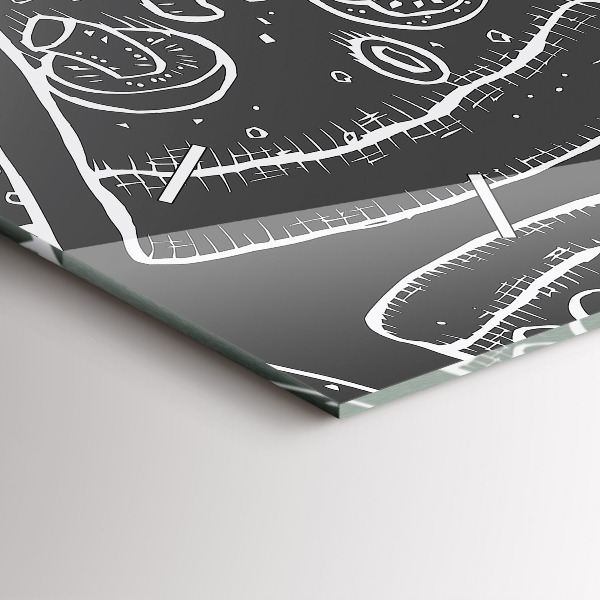 Reloj horizontal Pizza pintada