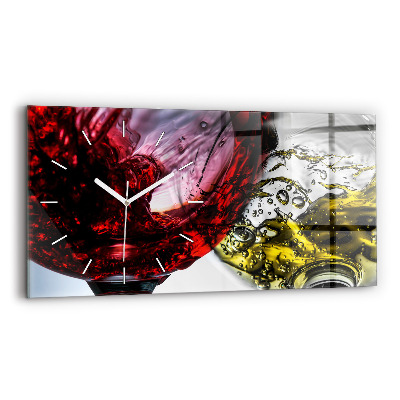 Reloj de cristal horizontal Copas de vino