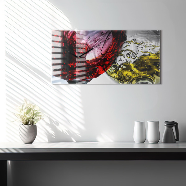 Reloj de cristal horizontal Copas de vino