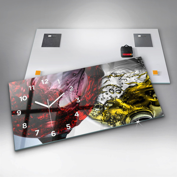 Reloj de cristal horizontal Copas de vino