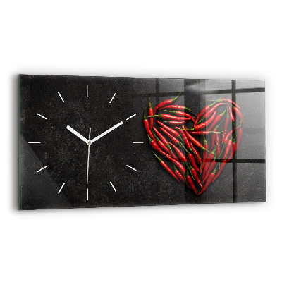 Reloj de cristal horizontal Corazón de menta