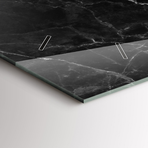 Reloj de cristal horizontal Mármol oscuro