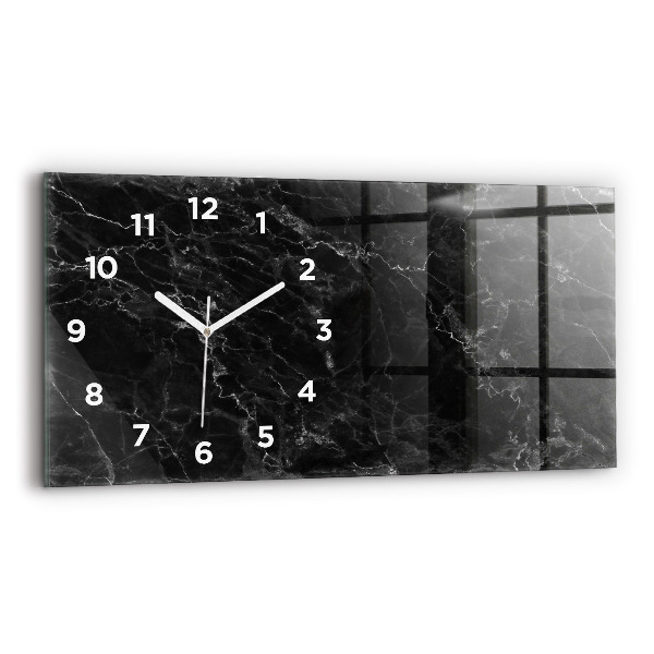 Reloj de cristal horizontal Mármol oscuro