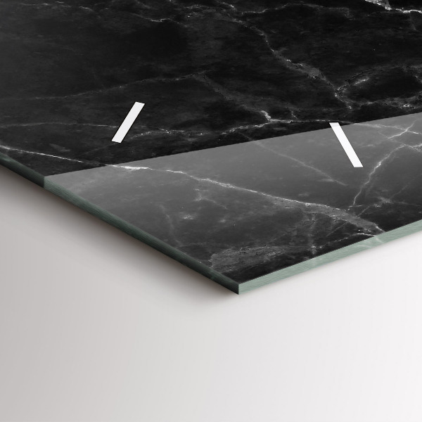 Reloj de cristal horizontal Mármol oscuro