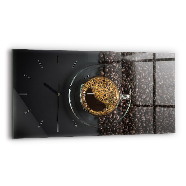 Reloj de cristal horizontal Taza de café