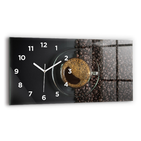 Reloj de cristal horizontal Taza de café