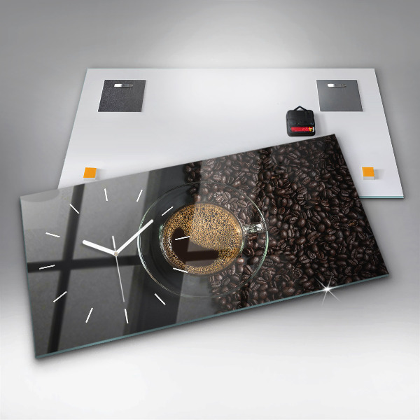 Reloj de cristal horizontal Taza de café