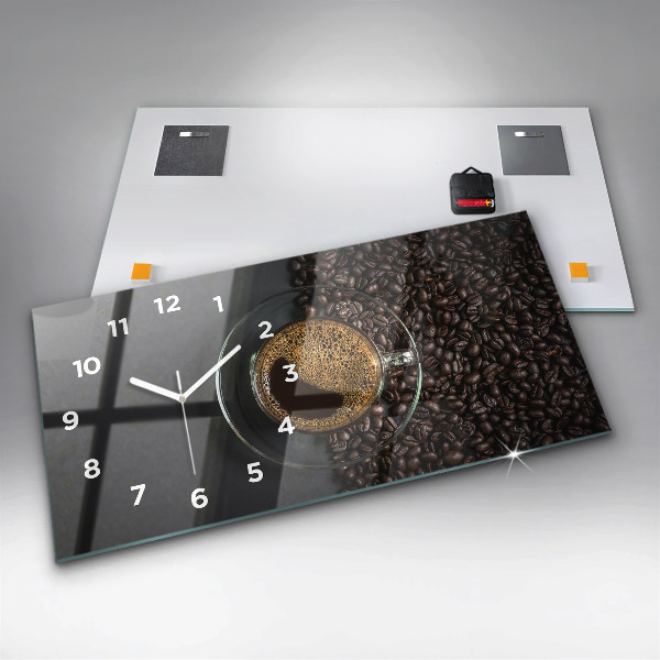Reloj de cristal horizontal Taza de café