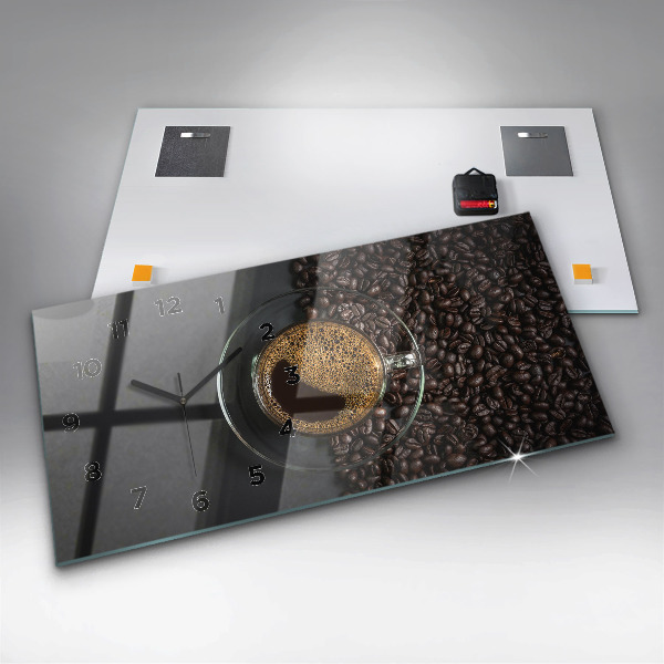 Reloj de cristal horizontal Taza de café