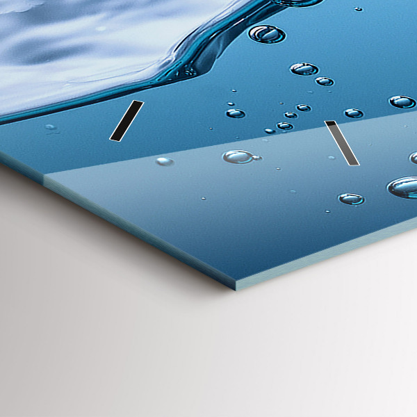 Reloj de cristal horizontal Primer plano de agua