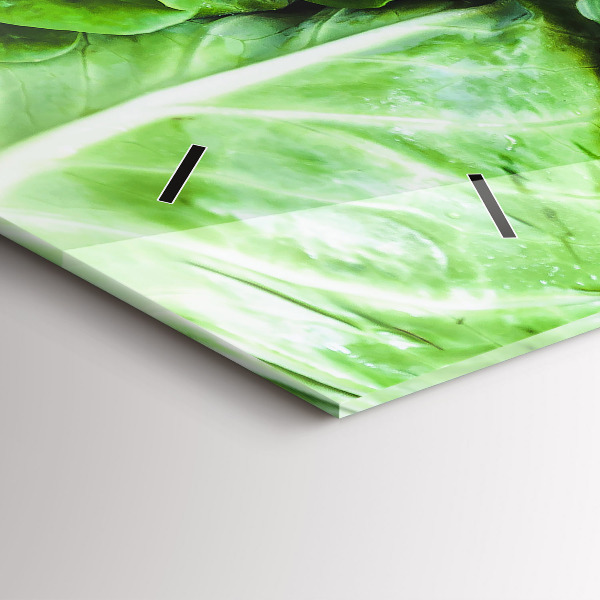 Reloj de cristal horizontal Verduras verdes