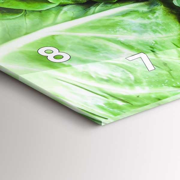 Reloj de cristal horizontal Verduras verdes