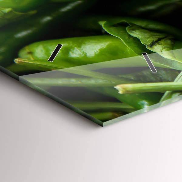 Reloj de cristal horizontal Pimiento verde