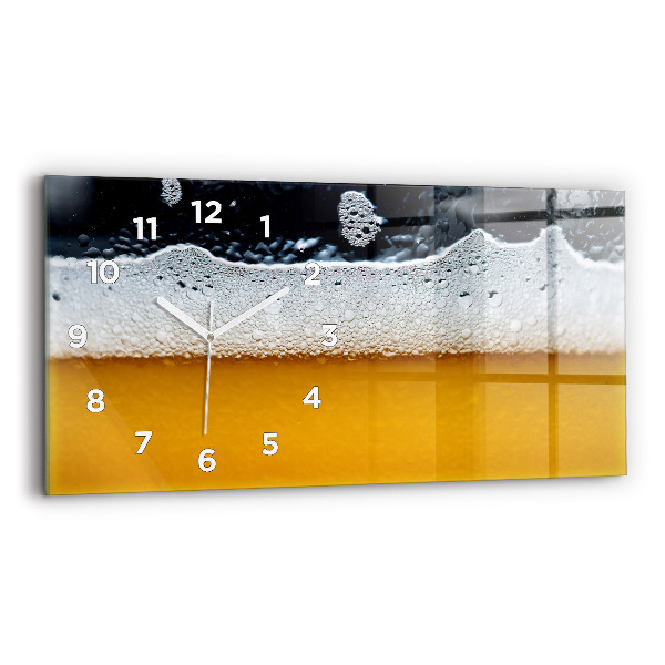 Reloj de cristal horizontal Primer plano de una cerveza