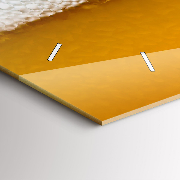 Reloj de cristal horizontal Primer plano de una cerveza