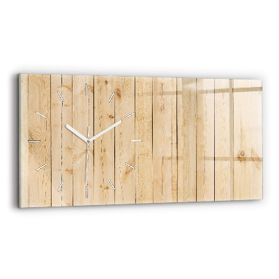 Reloj de cristal horizontal Tablas de madera