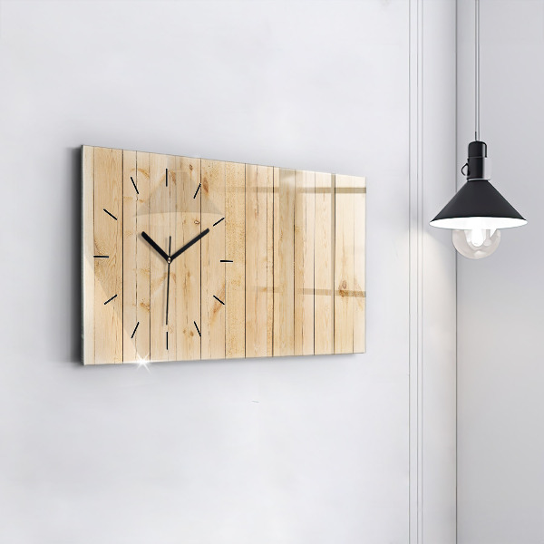 Reloj de cristal horizontal Tablas de madera