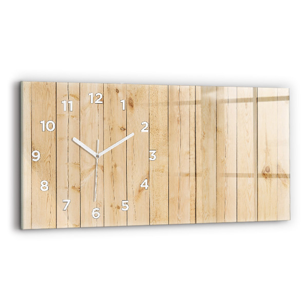 Reloj de cristal horizontal Tablas de madera