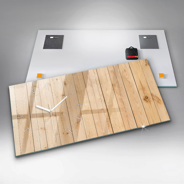 Reloj de cristal horizontal Tablas de madera