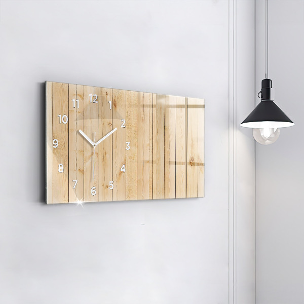 Reloj de cristal horizontal Tablas de madera