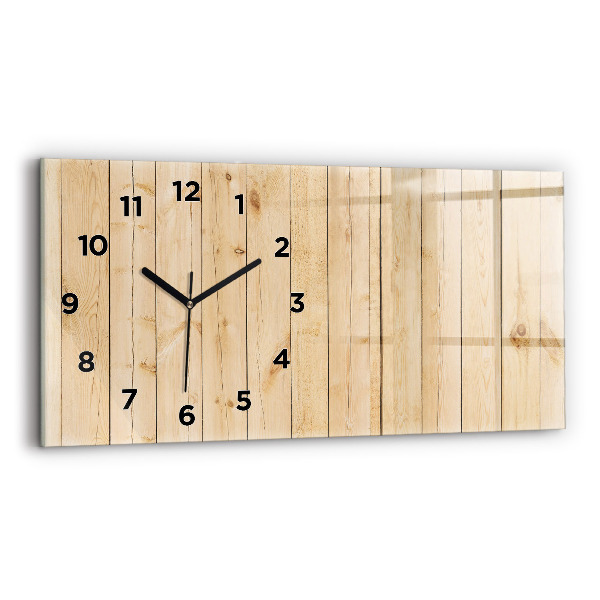 Reloj de cristal horizontal Tablas de madera