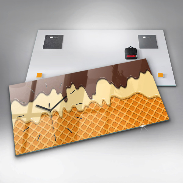 Reloj de cristal horizontal Barquillo y helado