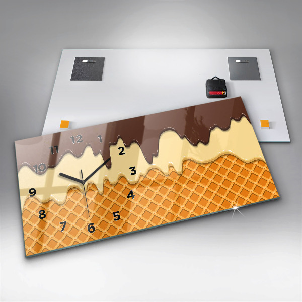 Reloj de cristal horizontal Barquillo y helado