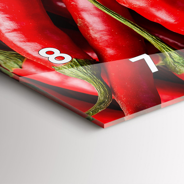 Reloj de cristal horizontal Pimientos picantes