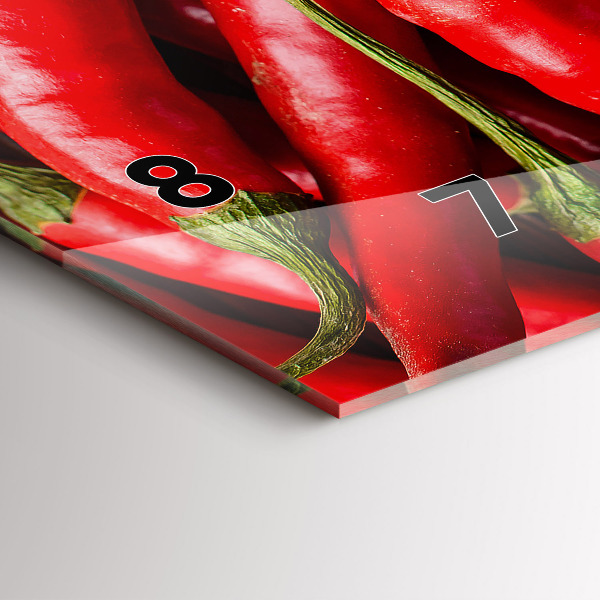 Reloj de cristal horizontal Pimientos picantes