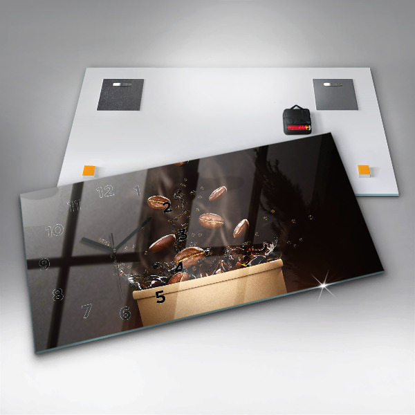Reloj de cristal horizontal Café caliente