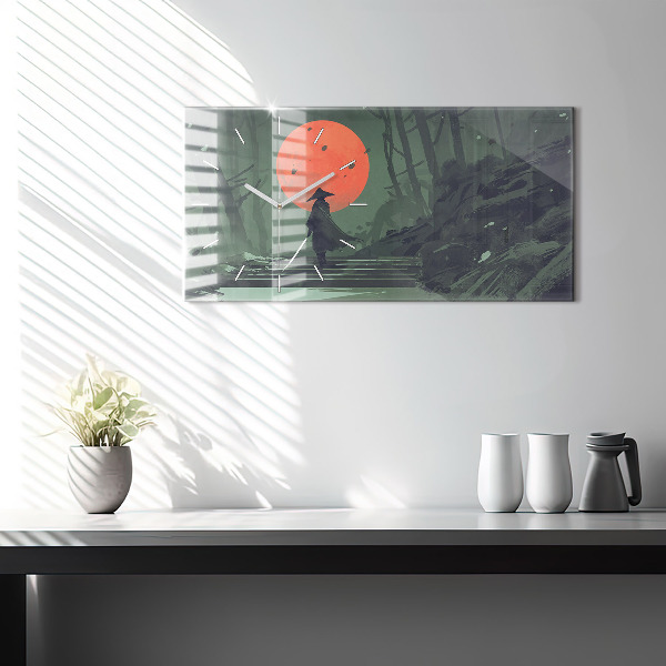 Reloj horizontal Samurai en el bosque