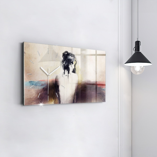 Reloj horizontal Retrato abstracto de una mujer