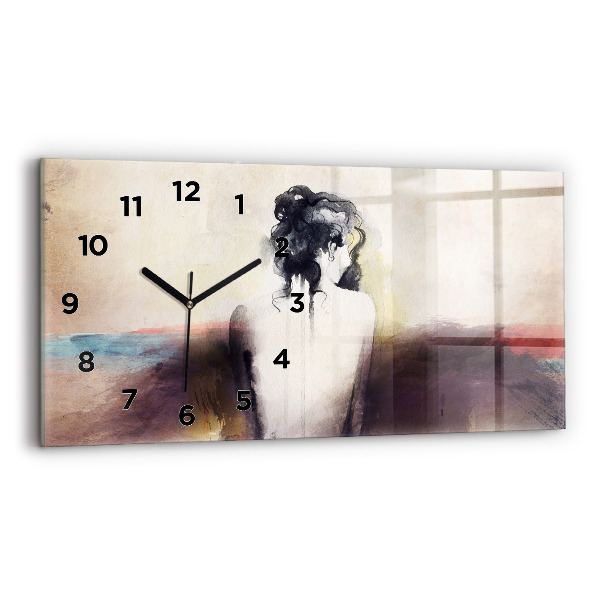 Reloj horizontal Retrato abstracto de una mujer