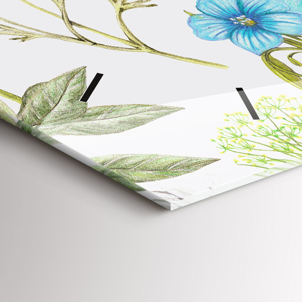 Reloj de cristal horizontal Composición de flores