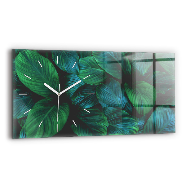 Reloj de cristal horizontal Hojas de la naturaleza