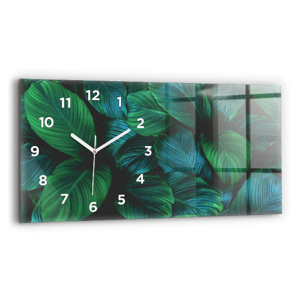 Reloj de cristal horizontal Hojas de la naturaleza