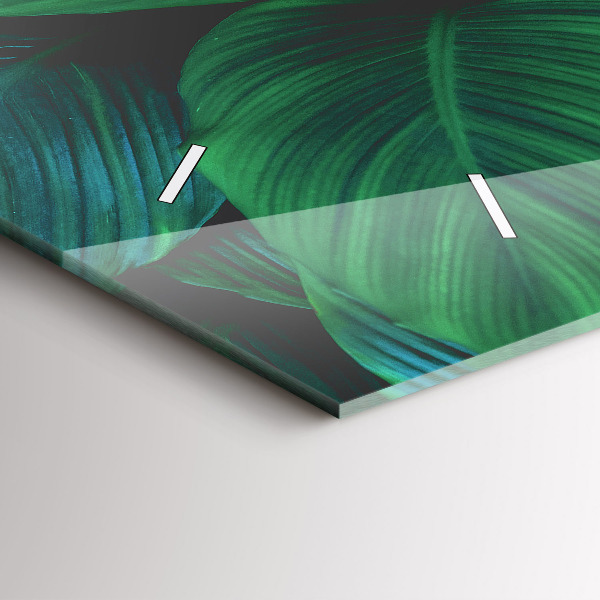 Reloj de cristal horizontal Hojas de la naturaleza