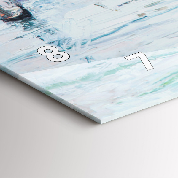 Reloj de cristal horizontal Pintura al óleo yate mar