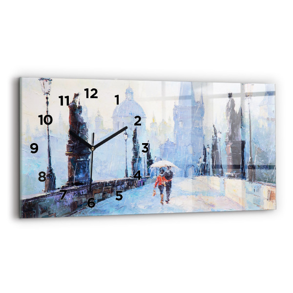 Reloj de cristal horizontal Arte al óleo